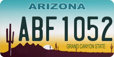 AZ license plate ABF1052
