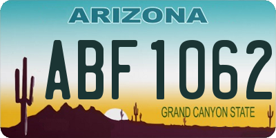 AZ license plate ABF1062