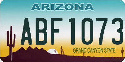 AZ license plate ABF1073