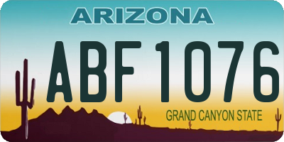 AZ license plate ABF1076