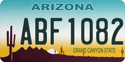 AZ license plate ABF1082