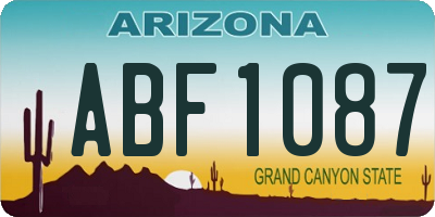 AZ license plate ABF1087