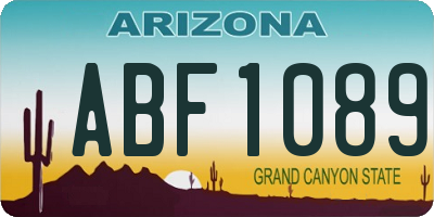AZ license plate ABF1089