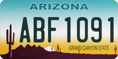 AZ license plate ABF1091