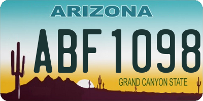 AZ license plate ABF1098