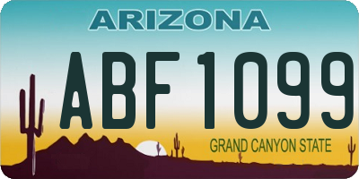 AZ license plate ABF1099