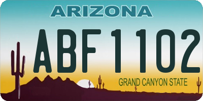 AZ license plate ABF1102