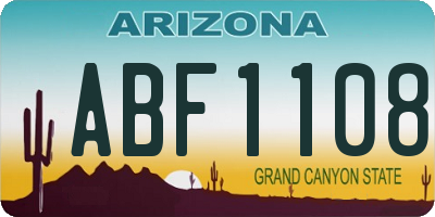 AZ license plate ABF1108