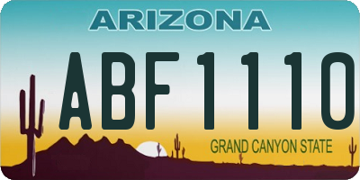 AZ license plate ABF1110