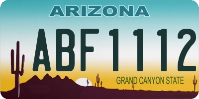 AZ license plate ABF1112