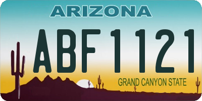 AZ license plate ABF1121