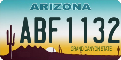 AZ license plate ABF1132
