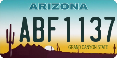 AZ license plate ABF1137