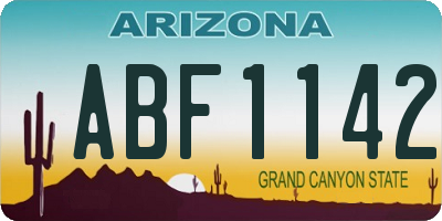 AZ license plate ABF1142