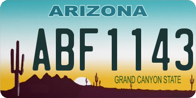 AZ license plate ABF1143
