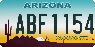AZ license plate ABF1154