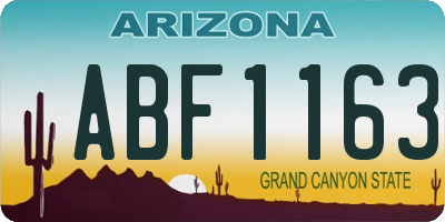 AZ license plate ABF1163