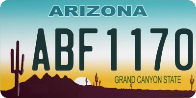 AZ license plate ABF1170