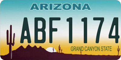 AZ license plate ABF1174