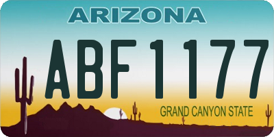 AZ license plate ABF1177