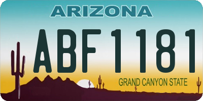 AZ license plate ABF1181