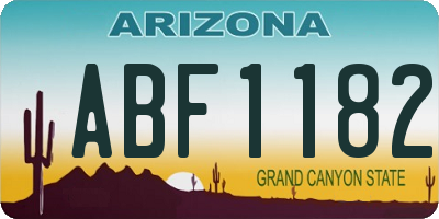 AZ license plate ABF1182