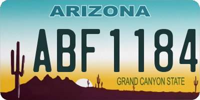 AZ license plate ABF1184
