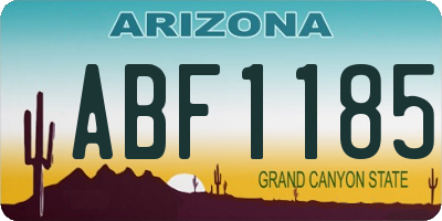AZ license plate ABF1185