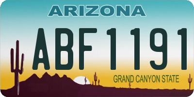 AZ license plate ABF1191