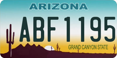 AZ license plate ABF1195