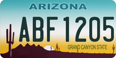 AZ license plate ABF1205