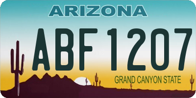 AZ license plate ABF1207