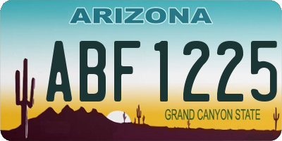 AZ license plate ABF1225