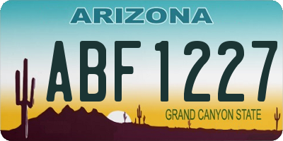 AZ license plate ABF1227