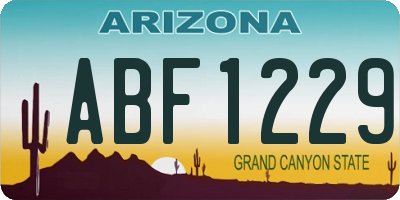 AZ license plate ABF1229