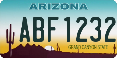 AZ license plate ABF1232