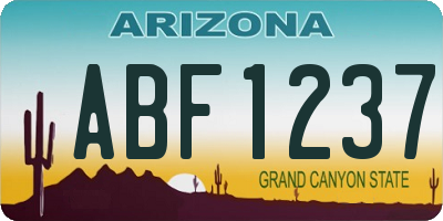 AZ license plate ABF1237