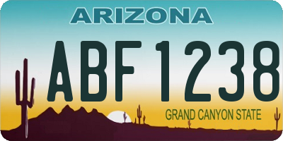 AZ license plate ABF1238