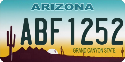 AZ license plate ABF1252