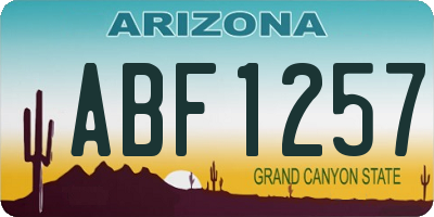 AZ license plate ABF1257