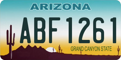 AZ license plate ABF1261