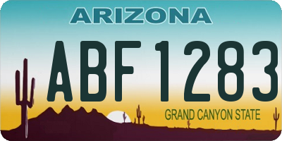 AZ license plate ABF1283