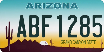 AZ license plate ABF1285