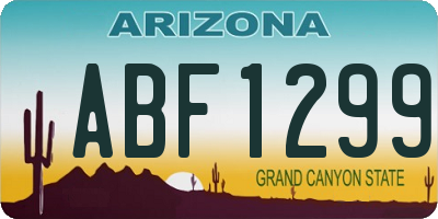 AZ license plate ABF1299
