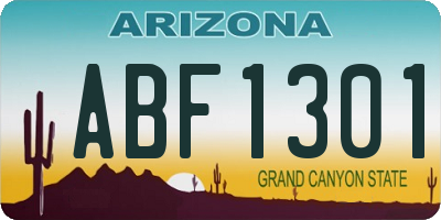 AZ license plate ABF1301