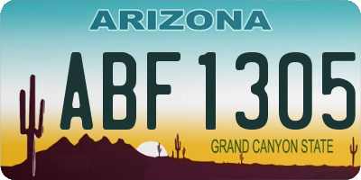 AZ license plate ABF1305