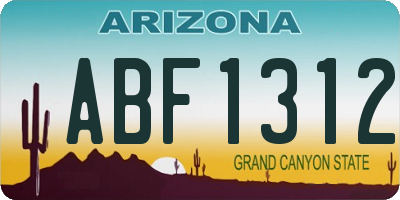 AZ license plate ABF1312