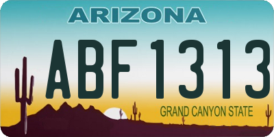 AZ license plate ABF1313