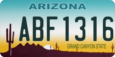 AZ license plate ABF1316