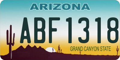 AZ license plate ABF1318